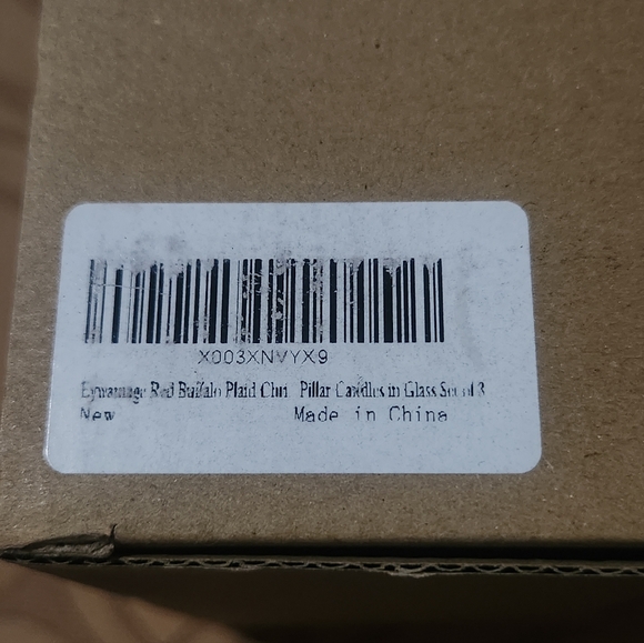 Christmas Red Buffalo Plaid Glass Flameless LED Candles W Remote Eywamage Set - Picture 9 of 12